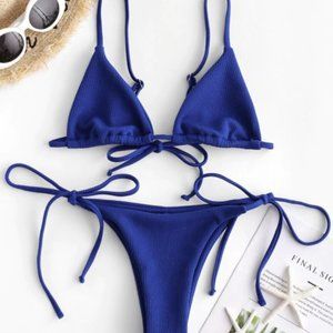 Blue String Bikini